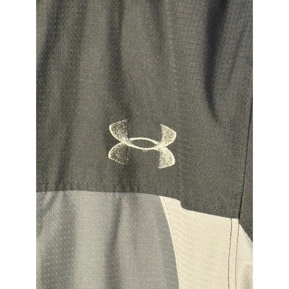 Under Armour ColdGear Youth Medium YMD Boys Hooded Winter Jacket Black Grey Coat